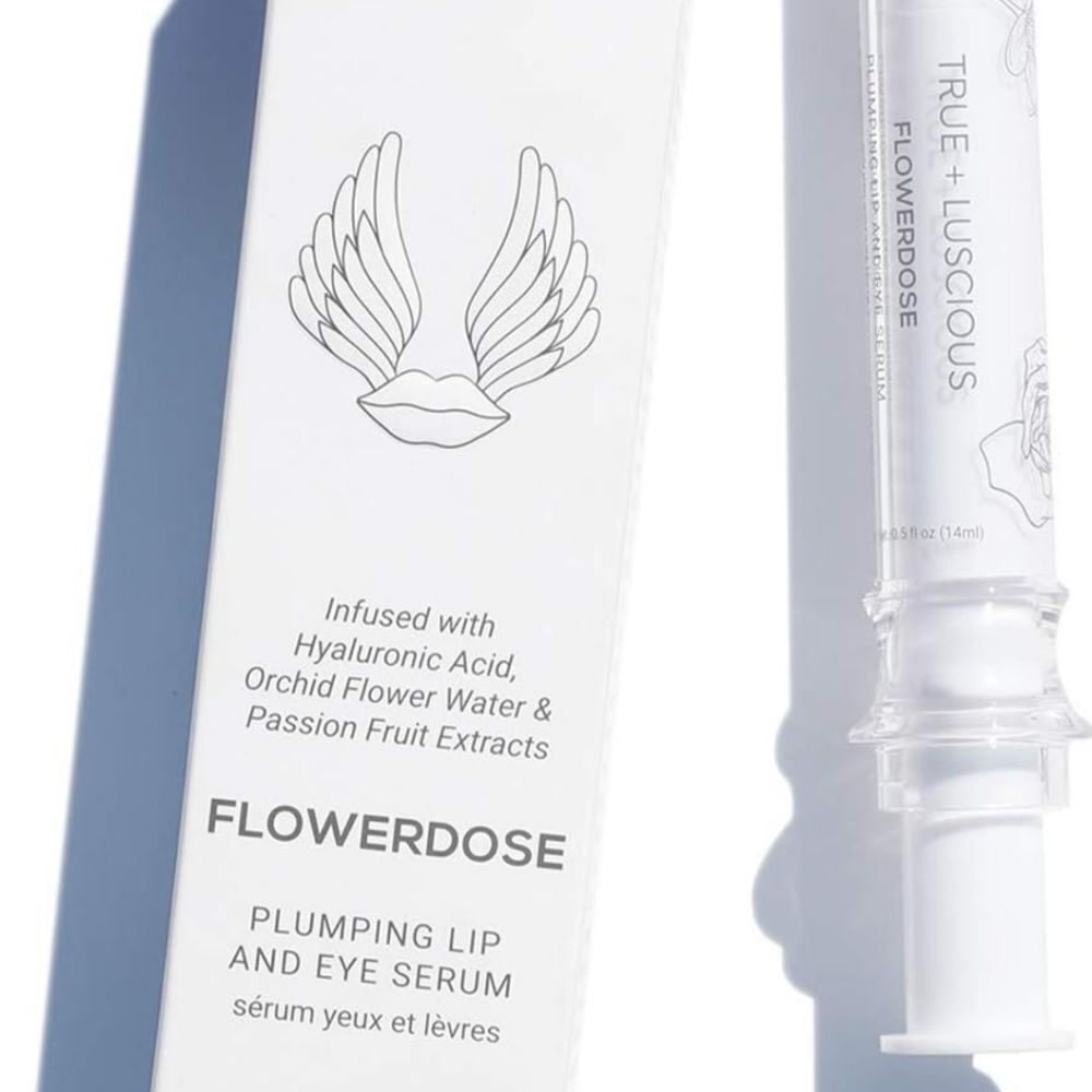NIB True+Luscious FLOWERDOSE Plumping Lip & Eye Serum With Hyaluronic Acid
